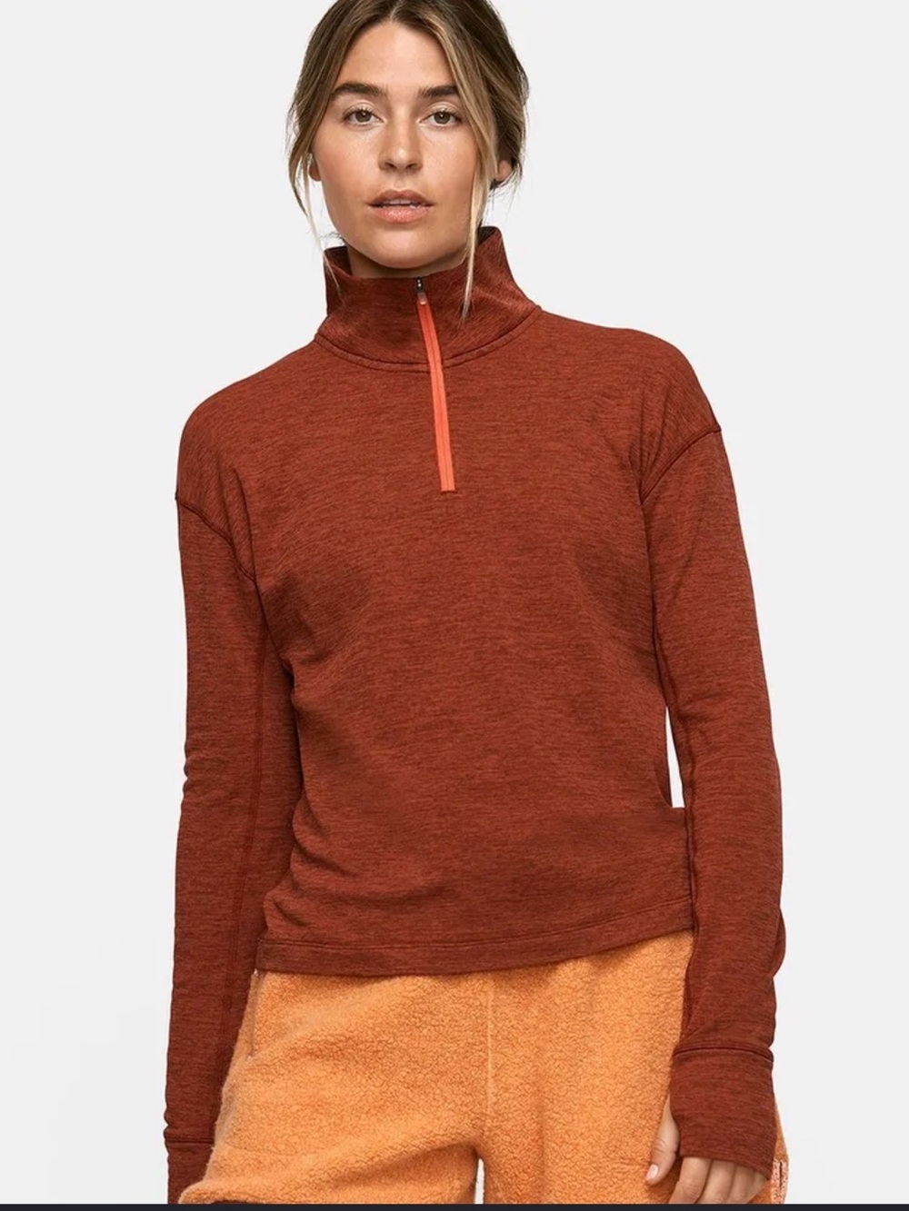 Outdoor Voices Currant 1/4 zip fleece top medium